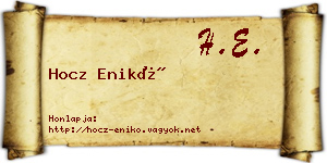 Hocz Enikő névjegykártya